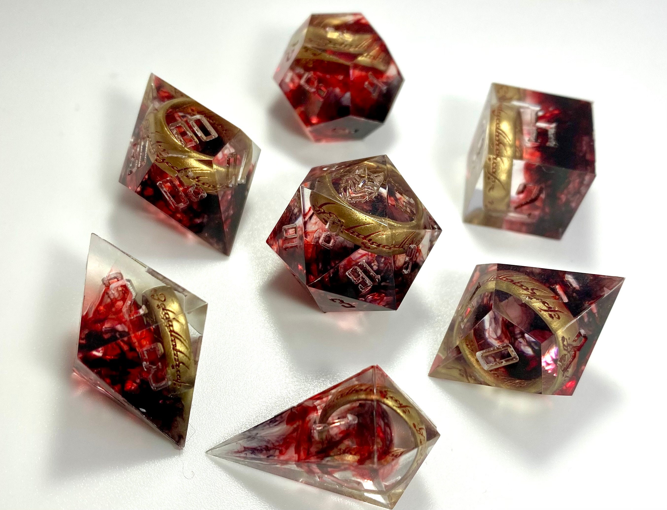 PREORDER One Ring Lotr Polyhedral Dice Set Etsy Canada
