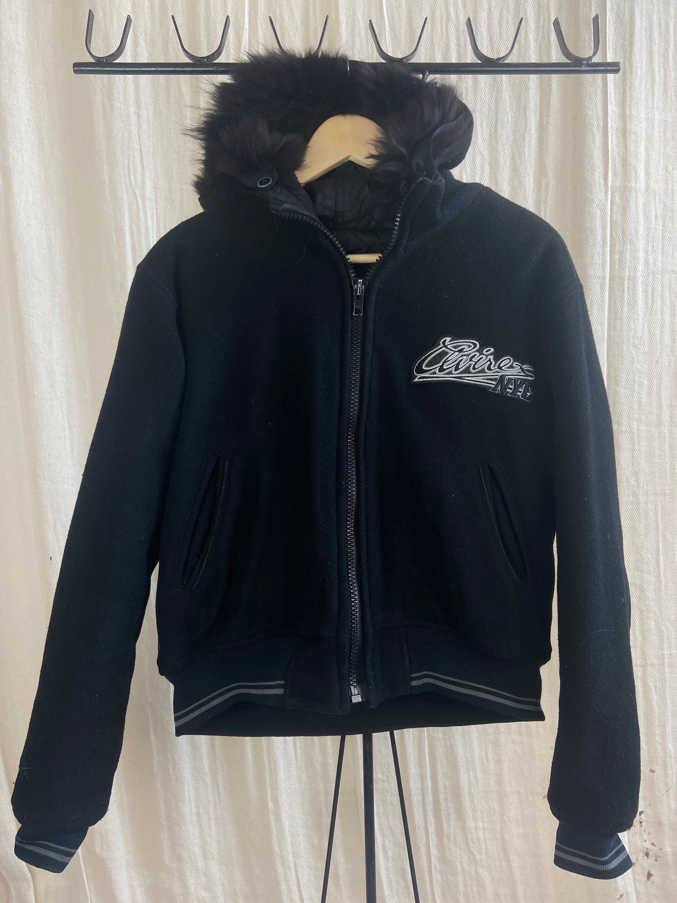 Rare Vintage Avirex 90s NY Hooded American Varsity Jacket. - Etsy