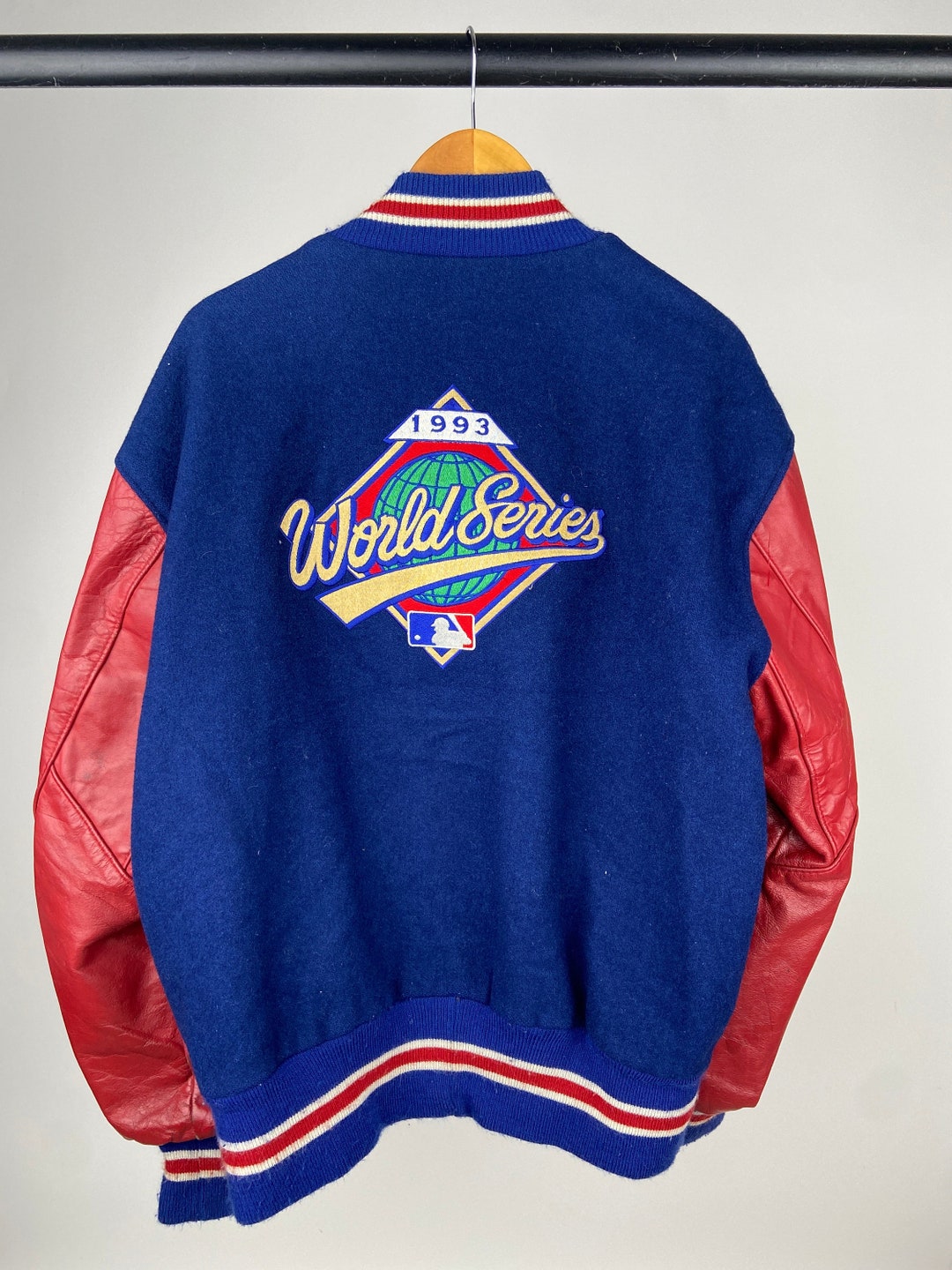 Vintage 1993 Gillette World Series Leather Baseball Jacket Etsy