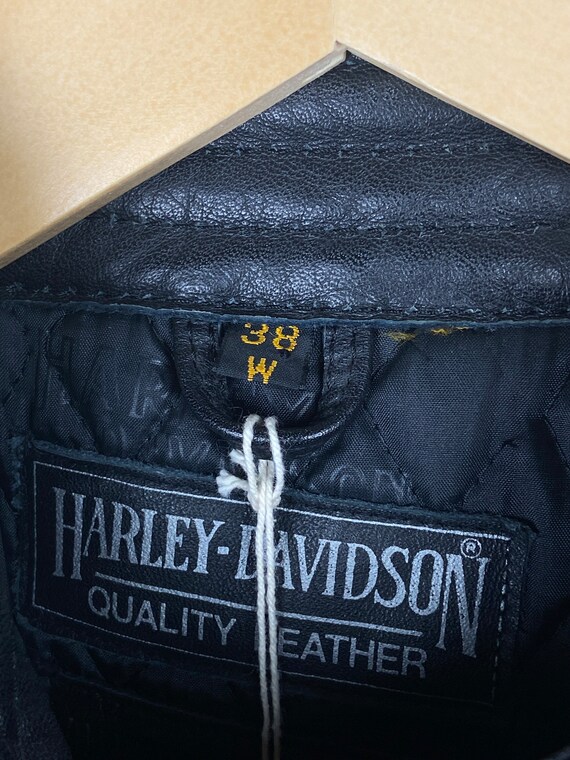 90s Vintage Black Leather Harley Davidson Fringe Purse Pouch / 