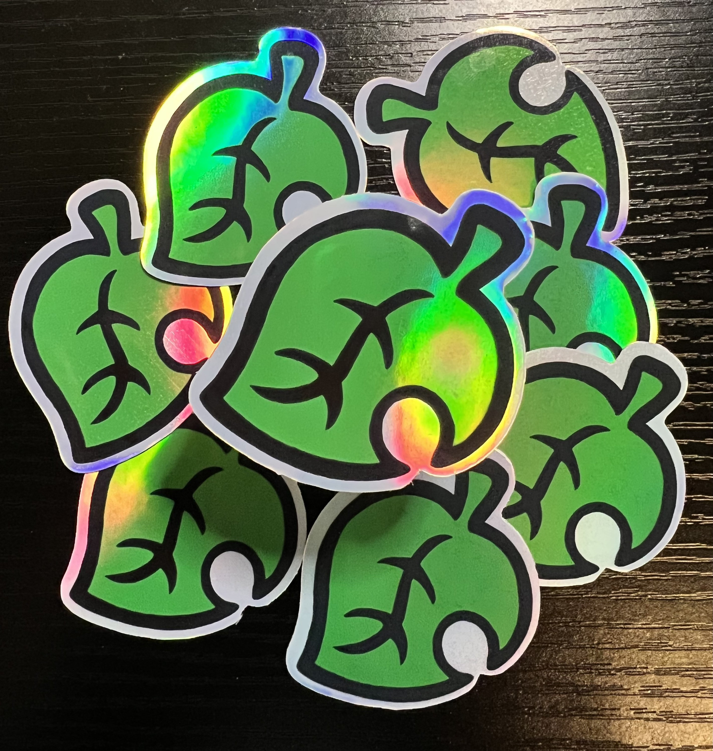 Stickers Labels Tags Animal Crossing Holographic Aloha Leaf Sticker Stickers Labels Tags Animal Crossing Holographic Aloha Leaf Sticker