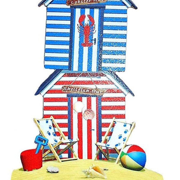 Beach Hut Kitchen Roll Holder - Beach Hut Gift - Beach Theme Bathroom - Beach Bathroom - Beach Huts BHS-KRH