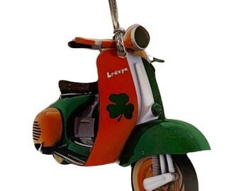 Irish Scooter Christmas Tree Decoration - Irish Scooters - Irish Gift - Irish Christmas Gifts - Irish Scooter Gift - Four Leaf Clover MS17-D