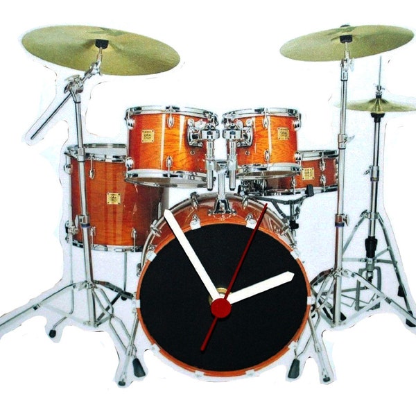 Drum Kit Clock -  Drum Gifts - Drum Gift - Drummer Gift Drumming Gifts - Drummers Drum Kits - MI1-C