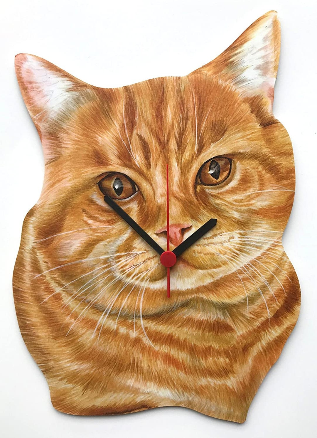 Ginger Cat Clock Ginger Tom Cat Clock Cat Clocks Ginger Etsy