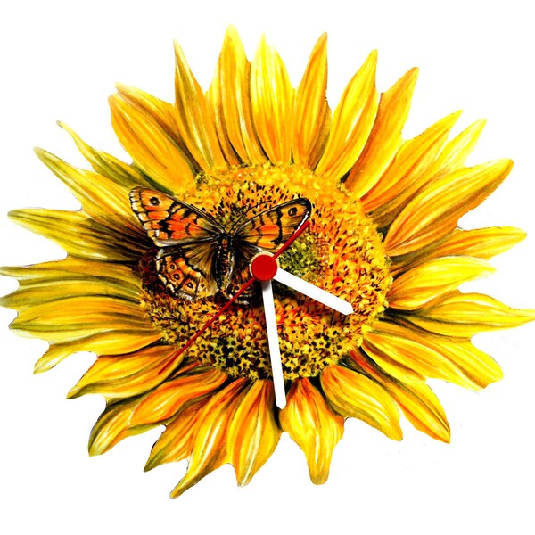 Sunflower Clock - Sunflower Field - Sunflowers - Sunflower Gift Sunflower Seed Sunflower Seeds F11-C