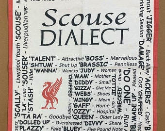 Scouse Dialect Tea Towel - Great Liverpool Gift -Liverpool Gifts -Scousers - Liverpool FC SC-TT