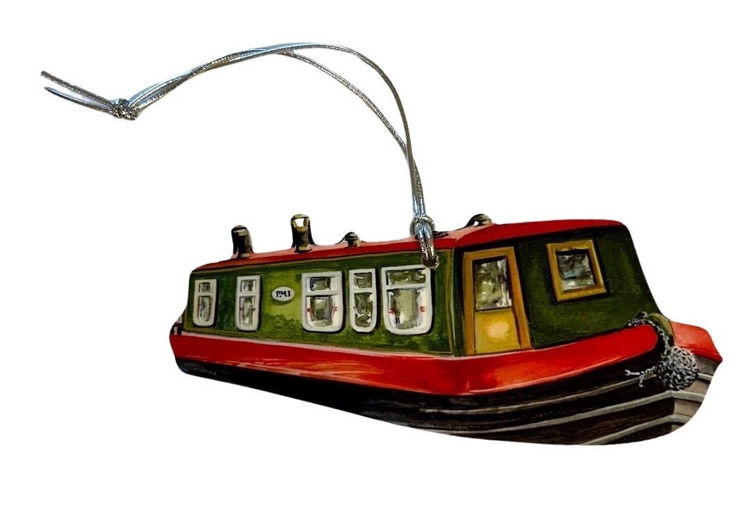 Canal Boat Christmas Tree Decoration Canal Boats Canal Boat Christmas Gift Canal Boat Gift Canal