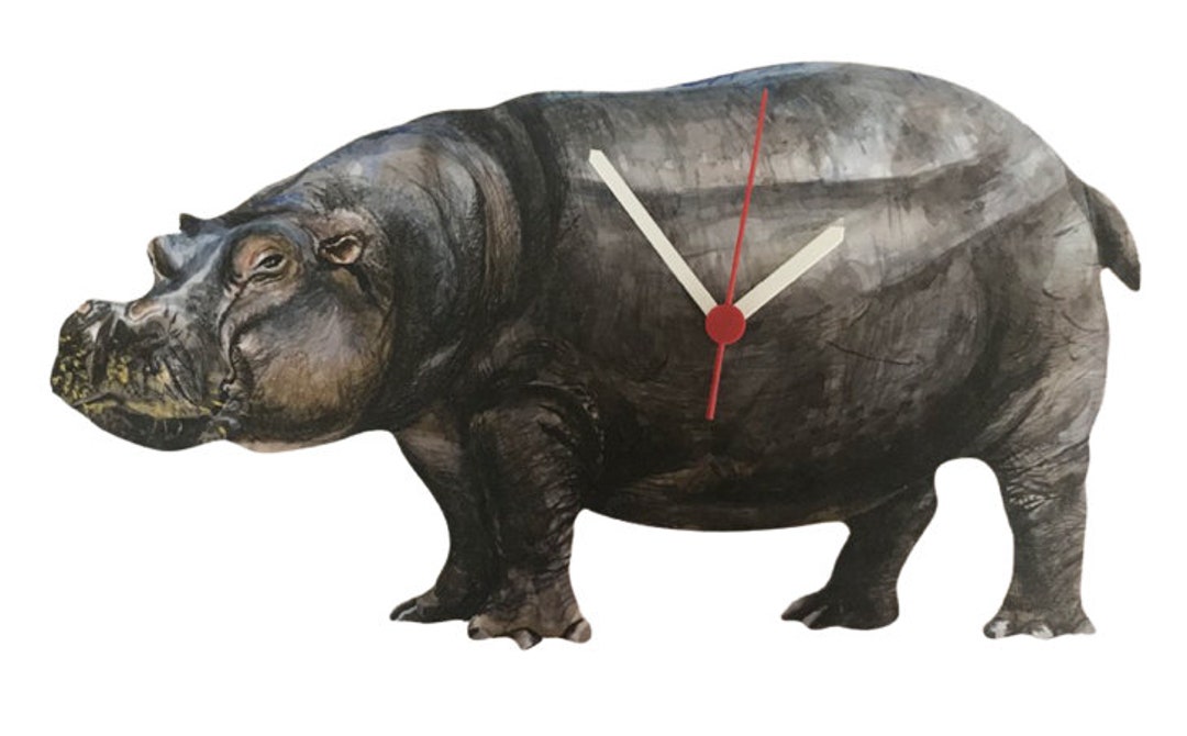 Hippopotamus Clock Hippos Hippo Clocks Hippo Clock Etsy