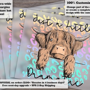 Dramatic Girl and Cute Cow Designs for Kids and Babies - Ready to Use for Heat Transfer, DTF and Press Tasks