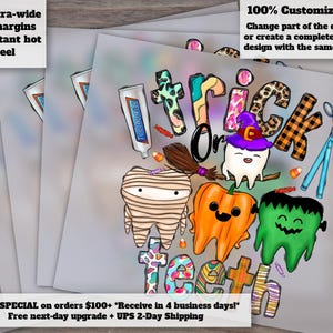 Halloween Nurse Teeth Design, Cricut Ready, Happy Halloween, Dental Theme, Western Style, Heat Transfer, DTF, Trick or Teeth image 1