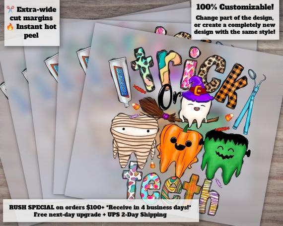 Halloween Nurse Teeth Design, Cricut Ready, Happy Halloween, Dental Theme, Western Style, Heat Transfer, DTF, Trick or Teeth