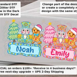 Custom Kids Christmas DTF Transfer | Preppy Christmas, Nutcracker and Gingerbread Man Ready to Press Heat Transfer
