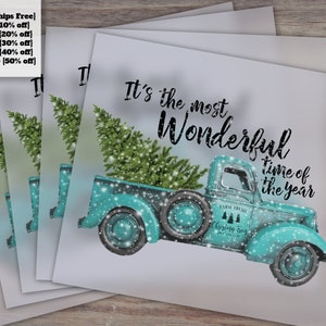 It's The Most Wonderful Time Of The Year, Dtf Transfer, Dtf, Old Truck Christmas Dtf, Christmas Digital Transfer Print, Christmas truck
