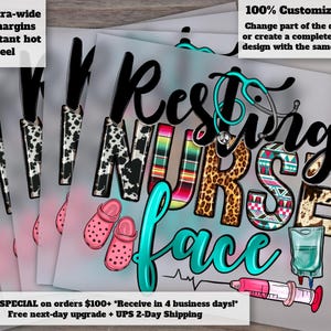Nurse Life Heat Transfer Design, Ready to Press Western Nurse DTF, Resting Nurse Face Sublimation, Nursing Art