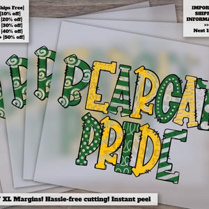 Bearcat Pride Spirit Tee | Mascot Doodle Design | Ready to Press Heat Transfer | Sublimation and DTF Design | School Pride Shirt