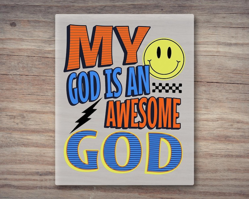 Awesome God Ready to Press DTF Transfer | Trendy Faith Kids Jesus Bible Verse Heat Transfer image 6