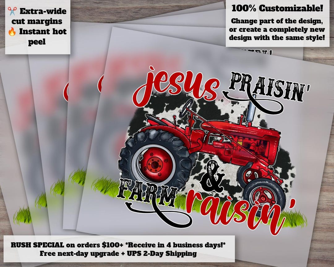 Tractor Jesus Jesus Praisin' and Farm Raisin' Design, Western Style, Cowhide and ...