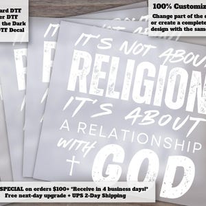 Bold Faith Statement DTF Heat Transfer Christian Spiritual Expression