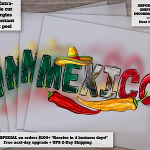 Mexican Flag Design for Heat Transfer | Ready to Press | Mexico Pride | DTF Print | Vibrant Mexico Art
