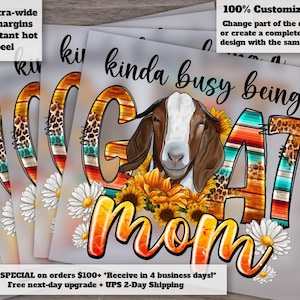 Goat Mom Design - Perfect for Heat Transfer and DTF, Ideal for DIY Mom Projects - Ready to Press image 1