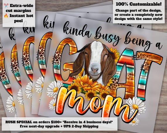 Goat Mom Design - Perfect for Heat Transfer and DTF, Ideal for DIY Mom Projects - Ready to Press