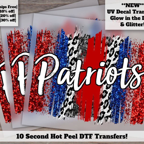 Full Color Dtf , Heat Transfer for Patriots Football Fans: Easy-to-Apply Ready-to-Press Sublimation Transfers.