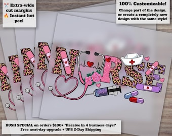 Custom Western Valentine's Day Nurse DTF Print and Transfer: Ready to Press Nurse Life DTF Sublimation and Digital Design
