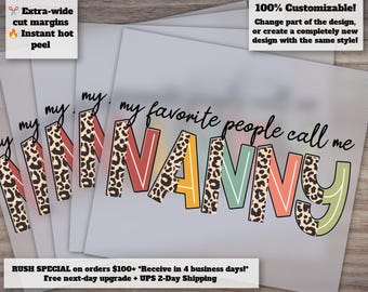 Nanny Heat Transfer Designs, Ready-to-Press DTF, Ideal for Printing, My Favorite People Call Me Nanny, Download and Print
