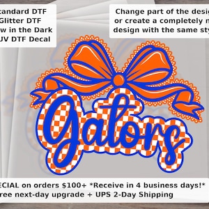 Gators Mascot DTF Transfer, Football Season School Spirit Game Day Heat Press Transfer, Ready to Press