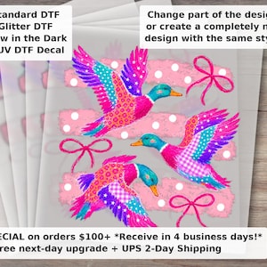 Preppy Mallard Duck Hunting DTF Transfer | Patchwork Lake Life Hunting Dog GSP Ready to Press Heat Transfer