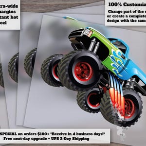 Monster Truck Heat Transfer Design, Ready-to-Press Western Style, Suitable for DTF, Unique Illustration