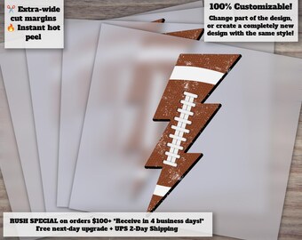 Football Lightning Bolt Dtf, Digital Transfer Print, Distressed Football Dtf, Heat Press, Background Print, sublimation Print
