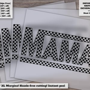 Black Checkered Vans Mama Hot Peel DTF Transfers, Trendy Mom Prints, Ready to Press, Heat Transfer, Stylish DTF for Moms