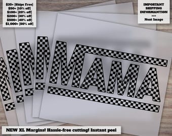 Black Checkered Vans Mama Hot Peel DTF Transfers, Trendy Mom Prints, Ready to Press, Heat Transfer, Stylish DTF for Moms