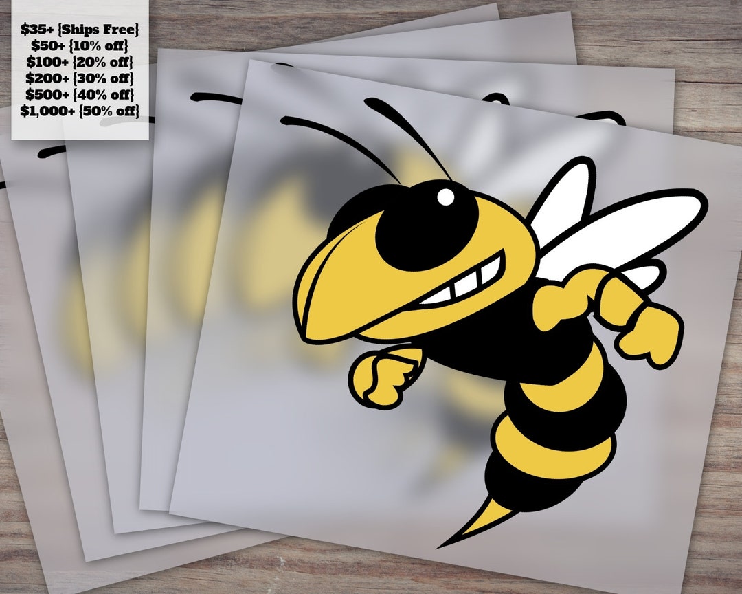 Ready to Press Yellowjackets Heart DTF Heat Transfer, Ideal for Etsy