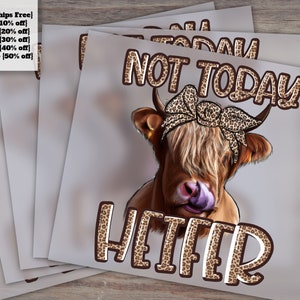 Custom Dtf Prints for Funny Heifer Highland Cow Sublimation, Cheetah Print Country Western Transfers , Templates for Tumblers, Shirts , Mugs