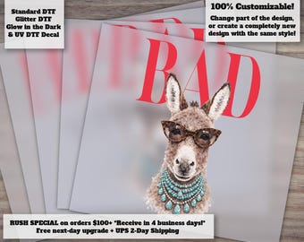 Bad Donkey Vogue Ready to Press DTF Transfer | Funny Attitude Shirt Transfer | Heat Press Design