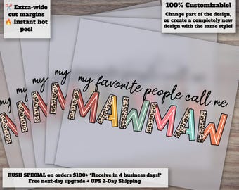 Favorite People Call Me Mawmaw Design for Heat Transfer, DTF, Ready to Press - Suitable for Printing