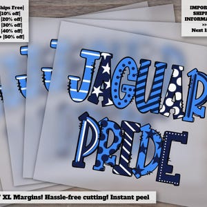 Custom DTF Print School Mascot and Colors Ready to Press for Jaguar Pride Spirit Tees
