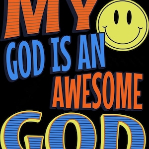 Awesome God Ready to Press DTF Transfer | Trendy Faith Kids Jesus Bible Verse Heat Transfer image 4