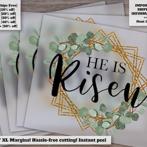 Easter DTF Ready to Press, Heat Transfer Files, Risen Jesus DTF Transfers for Shirts