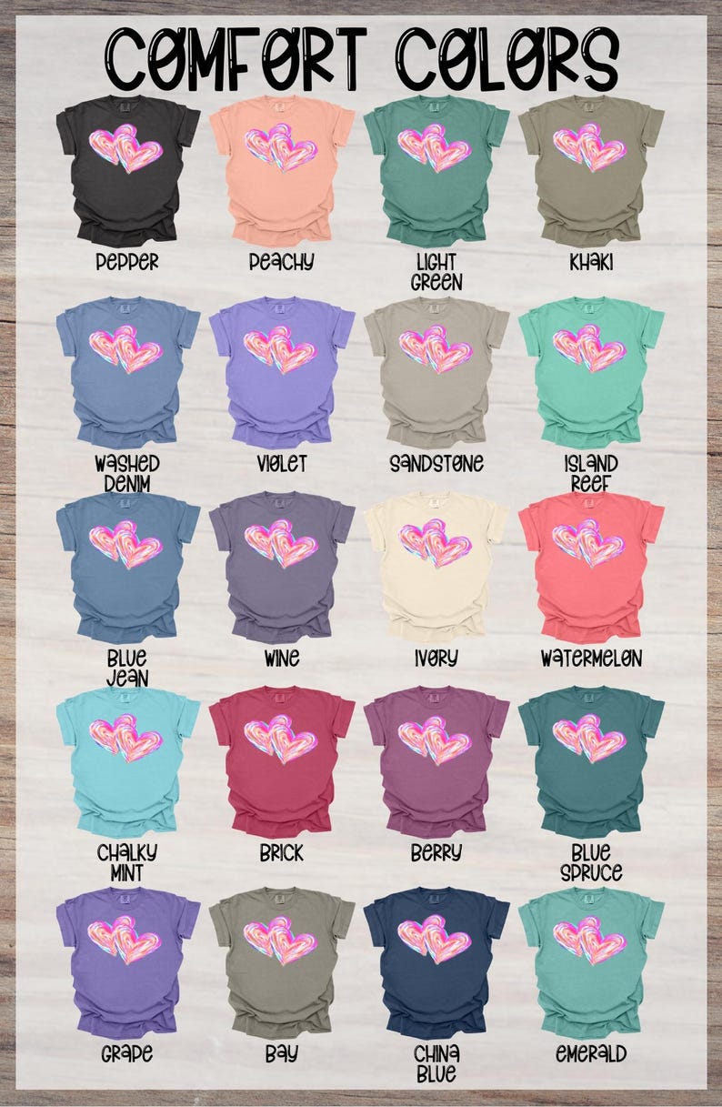 Watercolor Love and Colorful Hearts Design - Ready to Press, Heat Transfer, DTF - Trends for Etsy Shop zdjęcie 5
