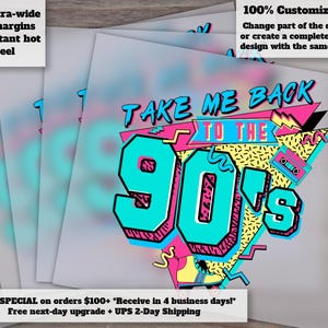 Retro '90s Design - Heat Transfer Ready for T-Shirts, Mugs, Bags - DTF, 1990s-themed Sublimation