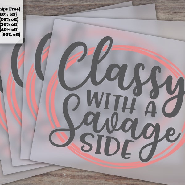 Elegant Yet Savage Quote Design - Heather Transfer Ready, Cricut Compatible - Humorous Mother and Women's Tee shirt Design for DTF Press