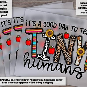 It&#39;s A Good Day To Teach Tiny Humans Dtf, Teacher Dtf, Digital Transfer Print, Leopard, Apple, Print Transfer, Templates, Pencil, Clipart