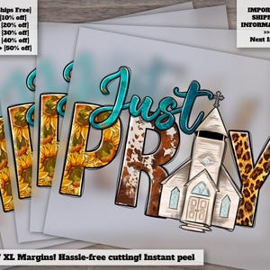 Prayer Leopard Design, Faith-Themed Church Art, Western Faith Graphic, Ready-to-Press Heat Transfer, DTF, DTF Transfer