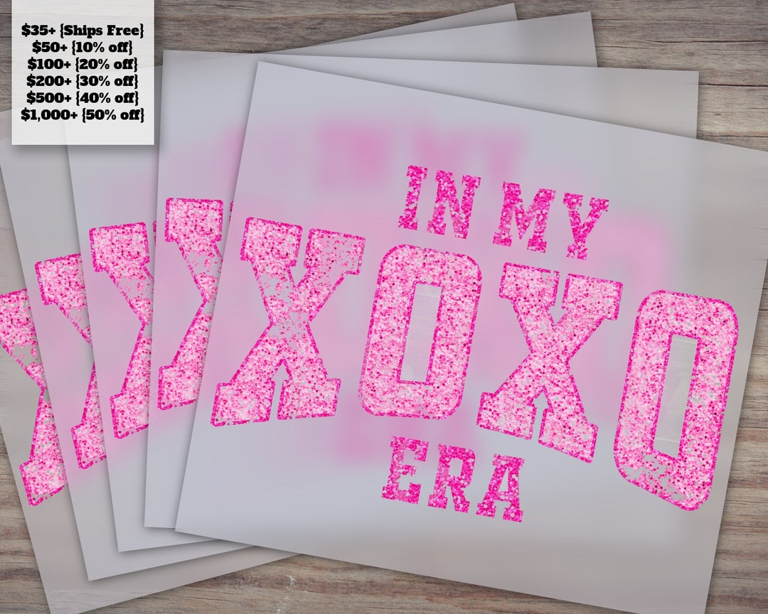 XOXO Era T-shirt Heat Transfer Design for Iron-on, Waterslide, DTF, DTG