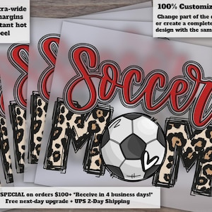 Custom Soccer Mom Red DTF Print Transfer Ready to Press