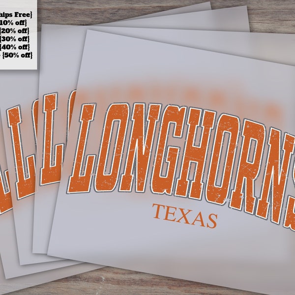 Texas Longhorns Football DTF Heat Transfers-Orange, Ready to Press College Design, Hot-Peel DTF Prints